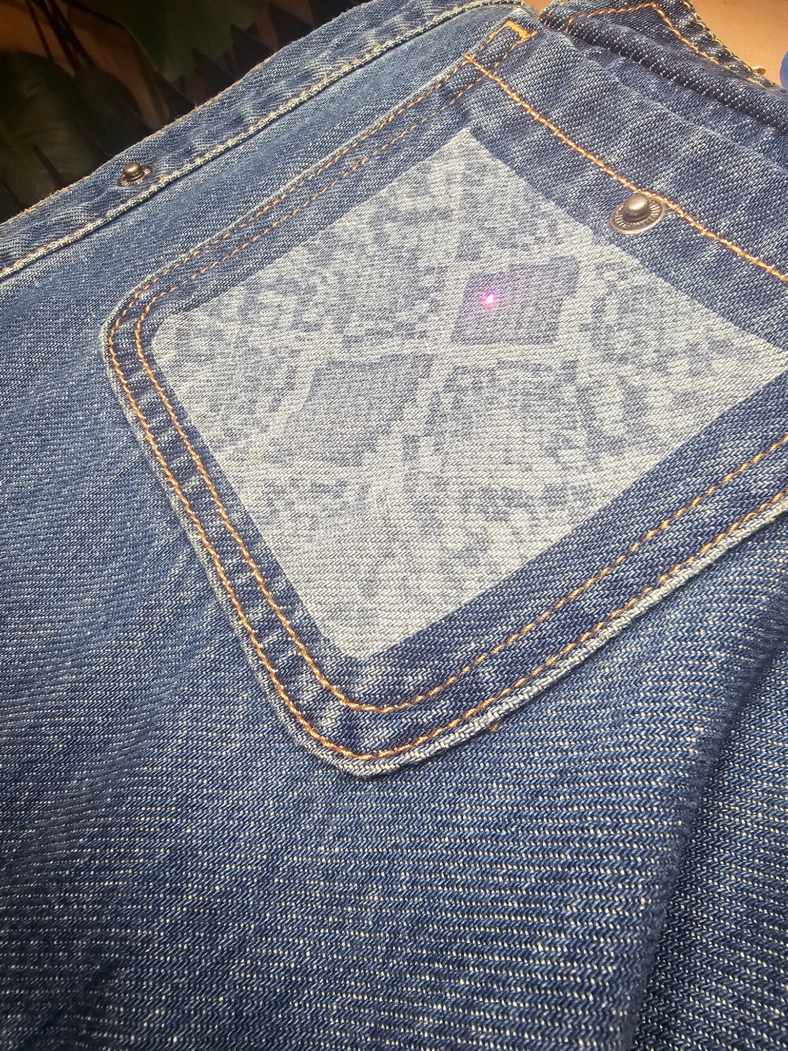 Denim UV engraving